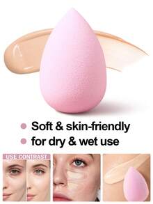 26 Buah Spons Makeup Mini Warna Pink dengan Kotak Penyimpanan, Spons Ramah Kulit untuk Area Bawah Mata, Garis Halus & Detail Makeup, Portabel - Berwarna merah muda - View 7