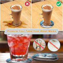 Merry Christmas 2D Printed Non-Slip Coaster, Christmas Snowman & Holiday Elements Design, Suitable For Home Kitchen Decor Accessories, Outdoor Garden Supplies, Various Holiday Parties, Christmas Gifts - PET Coaster - 1873 - View 6