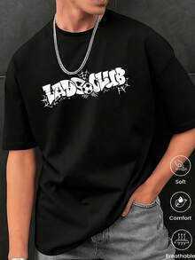 Za Unisex T-Shirt 100% Cotton Regular Fit With Graphic Print, Short Sleeve, Casual Style, Summer Streetwear, Urban Style, Printed Top, Vintage Fashion, Soft And Breathable. - 淡紫色 - 查看 1