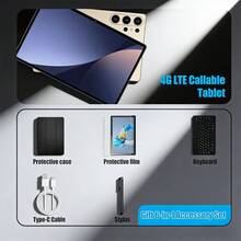 SOYES 10,1-Zoll-Tablet, 12 GB interner Speicher, 256 GB RAM. Dual-SIM-Slot, Speicher erweiterbar auf bis zu 1 TB per TF-Karte. Full-HD-Touchscreen, 8-MP-Frontkamera + 16-MP-Dual-Rückkamera, WLAN-fähig, USB-C-Anschluss (Netzteil nicht im Lieferumfang enthalten). - Silber - Übersicht 6