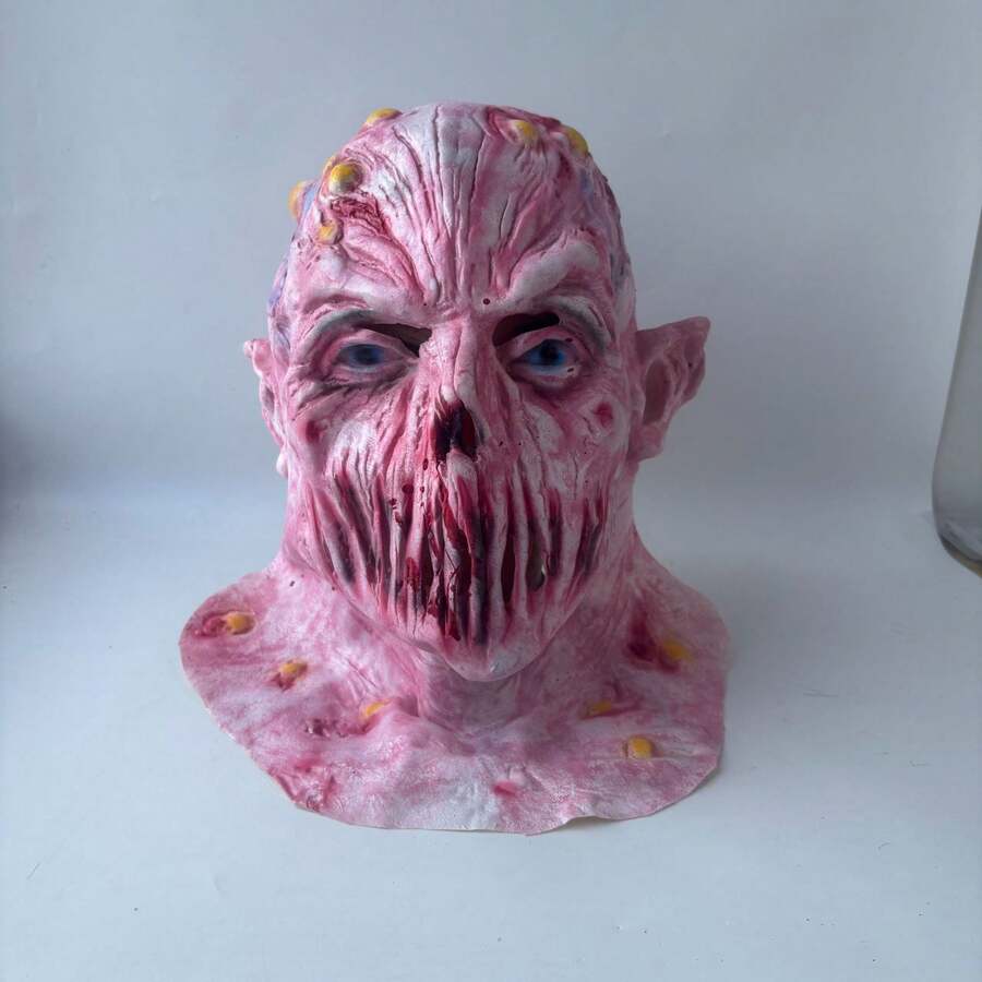 1pc Horror Mouthless Zombie Latex Mask, Realistic Scary Bio-Monster Head Cover, Practical Personalized Thriller Stage Haunted House Escape Room Ghost Face Costume Prop, Durable Exquisite Compact, Perfect For Masquerade Party Dress-Up - Mask - View 1