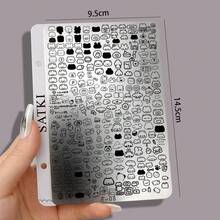 satki Nail Art Stamping Plate Cute Bear Pig Rabbit Cartoon Anime Nail Decoration Template Bow Nail Art Accessories Tool Beginner No Hand-Painting Nail Stamping Steel Plate Soft Silicone Transfer Tool - Multicolor - View 10
