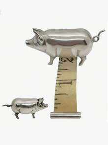 1 pieza Cinta métrica de estilo vintage con diseño de mini cerdo, cinta métrica suave de metal vintage con diseño de cerdo, adecuada para costura y manualidades, herramienta de cinta métrica de costura con diseño de cerdo lindo, regalo único para acolchadores, artesanos y coleccionistas - Múltiples estilos - Ver 7