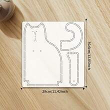 1pc Cute Cat Sewing Pattern Embroidery & Sewing Template - Durable Patchwork Tool, PET Template Precise Cutting Tool, Suitable For Beginner Sewing Patterns, Suitable For Positioning And Tracing Sewing Templates, Handmade Craft Cutting Tool - Classic - View 3
