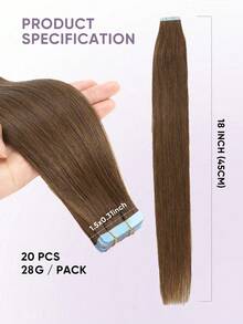 20pcs Tape-In Hair Extensions, Real Human Hair, 14-22 Inches, Invisible Double-Sided Tape-In Hair Extensions, Straight Hair, Suitable For Party, Halloween Costumes - S4 - View 12