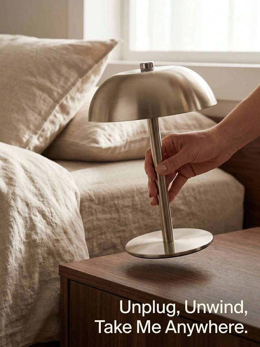 Nordic Cordless Table Lamp, 1200mAh Rechargeable Battery Powered LED Bedside Night Light With 3-Level Touch Dimming, Minimalist Design For Bedroom Living Room Cafe - Multicolor - View 1