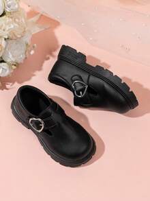 New Style Girls' Black Leather Shoes, Versatile Shoes, Spring/Autumn Children's Shoes - Black - View 2