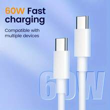 USB-C To Type C Apple Charging Cable 3.3ft/6.6ft Fast Charging Cable Compatible With IPhone 17 Pro Max/17 Pro/17/16 Pro Max/16 Pro/16 Plus/16/15 Pro Max/15 Pro/15 Plus/15, Type-C High-Efficiency Data Transfer Cable - White - View 2