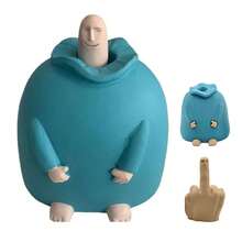 1pc Random Funny Small Figurine Decor, Creative Prank Desktop Ornament, Resin Weird Human Body Shape Desktop Statue, Office Bedroom Home Desktop Decoration Humorous Quirky Gift, Novelty Joke Gift For Friends - Multicolor - View 6
