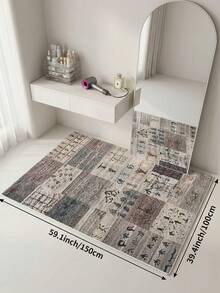 1 pieza Alfombra de patchwork multicolor para sala de estar, adecuada para cocina, comedor, dormitorio, decoración de habitación festiva, interior/exterior, oficina, vestíbulo, felpudo antideslizante, alfombra de baño, pasillo, área de estudio y juegos - Multicolor - Ver 12