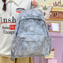 Women's Nylon Fabric Lightweight Backpack, Waterproof Casual Daily Use Backpack, Multi-Pocket Minimalist Solid Color School Bag, Suitable For School, Work, Travel And Daily Use - Blue - View 3