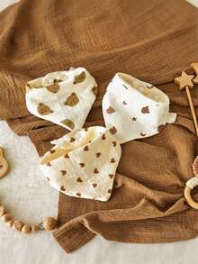 3 pièces/6 pièces Bavoirs pour bébé, Bavoirs pour nouveau-nés, Anti-régurgitation - Bavoirs d'alimentation, Gaze super douce et respirante, Lavable et réutilisable, Boutons-pression réglables, Cadeau parfait pour bébé! - bavoirs pour bébés - Voir 9