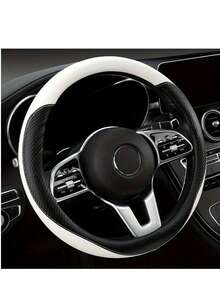 1pc Soft Touch Anti-Slip Car Steering Wheel Cover With Inner Ring, Fits Most Car Models - Multicolor - View 14