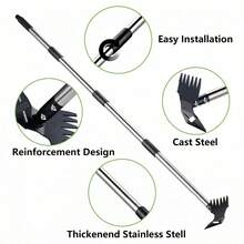 Manual Steel Weeding And Loosening Tool, Easy And Effortless Labor, Anti Slip Handle With Hole For Hanging Design, Easy To Assemble, Firm And Reliable - A - View 7