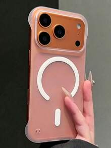 奢華磨砂透明超薄無框散熱磁吸手機殼，適用於 iPhone 17 Pro 17 16 Pro Max 16 Pro 16 15 Pro Max 15 Pro Max 15 Pro 15 14 Pro Max 14 Pro 14 13 Pro Max 13 Pro 13 12，透明無線充電防震防摔硬殼 - 磨砂白 - 查看 3