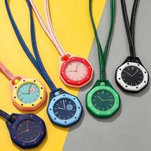 Reloj De Bolsillo Cuarzo Con Correa Para Cuello - Azul Marino - Ver 2