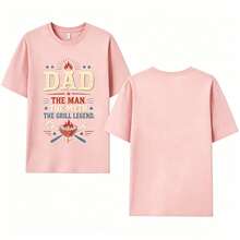 Camiseta de Regalo para el Día del Padre con Diseño de BBQ para Papá – El Hombre, El Mito, La Leyenda de la Parrilla – La Mejor Camiseta para Papá Parrillero - Rosa - Ver 1