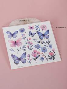 10PCS Glitter Butterfly & Floral Pattern Face & Eye Tail Decorative Sexy Aesthetic Fresh Temporary Tattoo Stickers - Multicolor - View 8