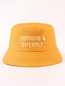 1件時尚 EXPENSIVE &DIFFICULT 口號字母嘻哈漁夫帽，中性戶外旅行修臉可調節百搭派對聚會漁夫帽 - EXPENSIVE &DIFFICULT漁夫帽 - 查看 32