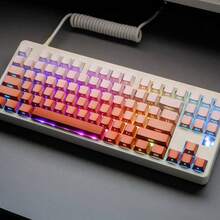 132顆腮紅側印鍵帽，PBT材質，Cherry高度，漸層鍵帽，兼容Cherry/Gateron MX軸，高品質耐磨不褪色不油膩，適合禮品與個人使用 - 查看 2