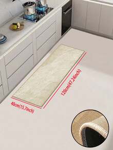 1pc Of Beige, Striped Pattern Rubber Cushioned Kitchen Mat, Water-Absorbing And Easy To Clean, Suitable For Use In Kitchens, Bathrooms, And Other Areas. Ideal For Use Throughout The Year And For Various Holidays. - Multicolor - View 18