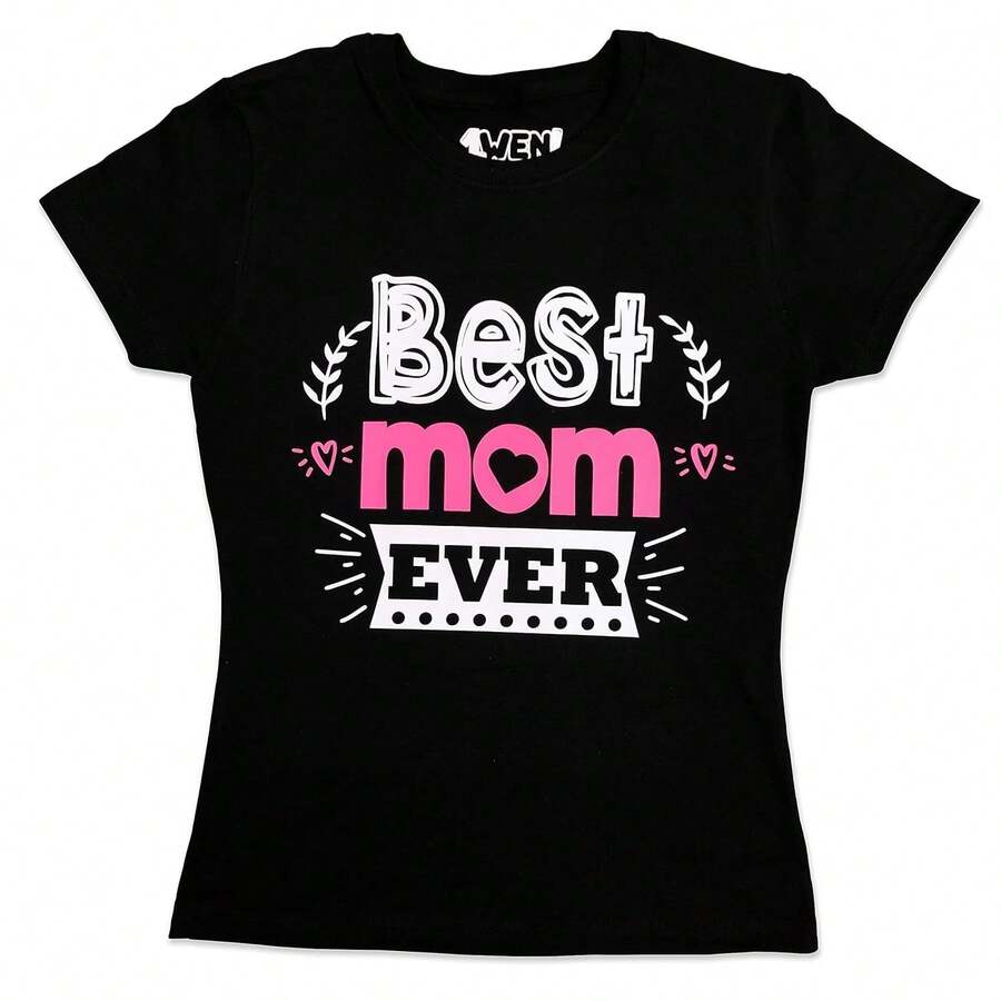 Camiseta 1WEN, una camiseta para mamá, un regalo para la mejor mamá. Regálale a mamá una preciosa camiseta de mujer. - Negro - Ver 1