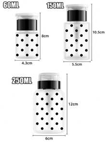 Cute Polka Dot Pattern Transparent Pet Reusable Travel Bottle, Makeup Remover Dispenser Bottle, Portable Pump Head Dispenser Bottle, Suitable For Nail Polish Remover, Toner And Makeup Remover, Round Top Design, Reusable, Makeup Remover Bottle, Travel Essential - Multicolor - View 9