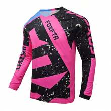2026 男士山地單車運動球衣 MTB BMX ATV 下坡 DH 越野摩托車長袖 T-shirt 健身運動衫 - 玫紅色 - 查看 10