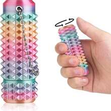 Little Ouchies smärtstimulerande fidgetleksak, 3D-printad spetsig ficknyckelring med clipknapp, roterande sensorisk leksak för ångestlindring och stressreducering, nyighetsgåva, tillfredsställande fidgetritual, främjar neuroplasticitet (slumpmässig färg) - Multifärgad - Visa 7