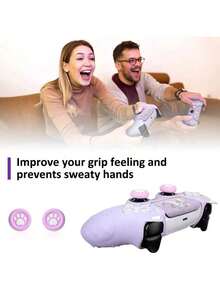 Kawaii Cat Design P5 Handle Protective Cover – Non-Slip Soft Silicone Sleeve With Analog Stick Covers & Sticker Decals, Shockproof Controller Accessory - View 10