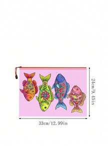 Bolsa de almacenamiento multifuncional, bolsa de aseo transparente con patrón de flores & peces, sardinas, bolsa de playa de estilo único para vacaciones, bolsa de almacenamiento de playa impermeable multifuncional, regalo para el Día de la Madre/Boda/Fiesta, bolsa de almacenamiento multifuncional, adecuada para natación, playa, buceo, uso diario, regalo práctico de vuelta a la escuela para compañeros de clase, mejores amigos, maestros - Multicolor - Ver 8