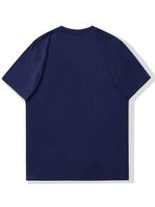 Men's Duck Pattern Summer Casual Round Neck Short Sleeve T Shirt - 黑色 - 查看 2