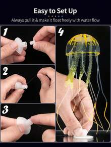 1/3/6pcs Random Color Glowing Jellyfish Decorations, Floating Fish Tank Decor, Glowing Silicone Artificial Jellyfish, Aquarium Decorations With Suction Cups, Fish Tank Accessories - A - View 5