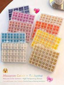 48-Grid Transparent Acrylic Nail Art Rhinestone Storage Box, Dust-Proof Compartment Organizer For Nail Art Decorations, Beads, Gemstones, Jewelry, Nail Salon Supplies, Empty Rhinestone Display Box - Multicolor - View 3