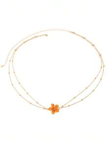 1pc Vintage Fashion Personalized Design Metal Distressed Chain Butterfly Tassel Waist Chain Suitable For Women To Wear On Any Occasion - Orange - View 7