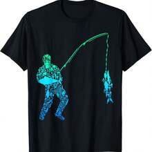 Cool Fisherman Apparel & Gift Ideas Fishing Fish Men Boys T-Shirt Black Small - Black - View 6