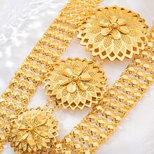 3pcs 24K Gold Plated Luxury Floral Tassel Jewelry Set (Necklace + Earrings) - Dubai And European Style Gold Color Wedding And Party Accessories For Women, Perfect Gift For Her/Mom/Best Friend For Summer Wedding Season, Mother's Day And Valentine's Day - Gold - View 3