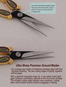 Butterfly Embroidered Scissors With Tassel Pendant, Stainless Steel Vintage Handmade Sewing Scissors, Compact Sharp Embroidery Scissors, For Needlework, Cross Stitch, Patchwork, Thread Trimming, Perfect Gift For DIY Enthusiasts - Pointed Scissors - View 9
