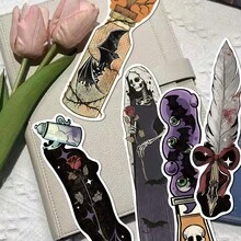 30 piezas de tarjetas de marcadores de libros de papel con formas vintage de Halloween, marcadores decorativos de páginas de libros para estudiantes y maestros, recompensas de aula, regalos de vuelta a la escuela, artículos de papelería duraderos, regalos de Halloween - Halloween retro - Ver 6