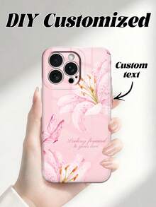 夏季 1 件花卉客製化家人朋友情侶姓名文字防摔透明手機殼，適用於 iPhone 11/12/13/14/15/16/16 Pro/16 Plus/16 Pro Max/17 Pro Max/S26/S25/A56/A55 及其他 Android 機型，送給朋友的禮物 - 彩色 - 查看 1