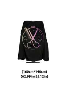 1pc Barber Cape Apron, Scissors And Comb Pattern, Suitable For Barbershop, Home And Beauty Salon - Multicolor - View 3