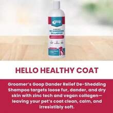 Groomers Goop Dander Relief De-Shedding Pet Shampoo U2013 Deep Cleansing Formula Reduces Shedding &Amp; Dander In Dogs &Amp; Cats, Soothes Dry Skin, Moisturizes With Vegan Collagen U2013 16 Oz Bottle - White - View 2