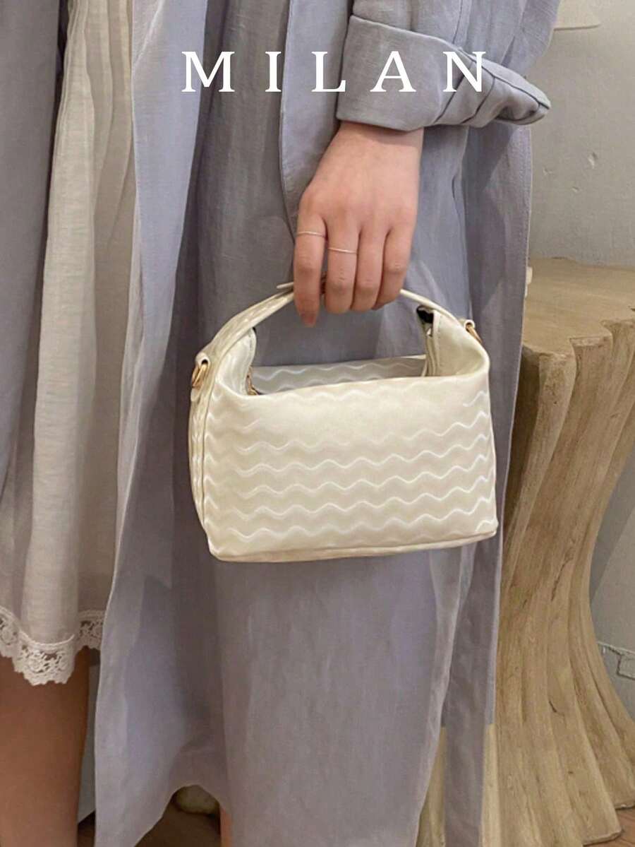 1 Piece Small Polka Dot Print Box Bag, Adjustable PU Zipper Crossbody Bag, Heart-Shaped Tassel Decoration, Fashionable Handbag For Daily Use, Date - 玫瑰金 - 查看 1
