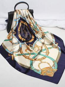 Large Square Satin Silky Touch Headscarf, Bohemian Vintage Paisley Floral Print Fashion, Luxury Smooth Soft Hair Scarf, Elegant Hair Accessory For Women And Girls, Headscarf, Neck Scarf, Bag Strap, Daily Casual Street Style, Bohemian Aesthetic, OOTD, Travel, Beach Vacation, Summer Holiday, Valentine's Day, Mother's Day, Birthday, Graduation Gift, Accessory, Multiple Styles - Multicolor - View 8