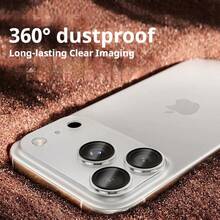 Camera Lens Protector Tempered Glass Metal Cover, Compatible With 17 Air Pro Max 1pc - Burnt Orange - View 2