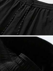 Men's Spring/Autumn Casual Loose Straight Leg Sweatpants, Fashionable Outdoor Streetwear Long Pants Sports - Black - View 4