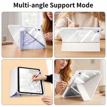 Y型折疊保護殼，適用於 iPad (A16) 11代 11吋、10代 10.9吋、Air 8 (M4) 11吋 2026、7/8/9代 10.2吋、Pro 11 2020-2022、Air 7/6 (M3/M2) 11吋、S10 Lite、A11、A11+，附筆槽，智能保護殼，軟 TPU 背蓋，自動喚醒/睡眠 - 冰透蝴蝶 - 查看 7