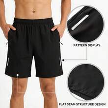 3pcs Men's Sports Casual Outdoor Fashion Shorts With Built-In Drawstring And Zipper Pockets - Multicolor - View 9