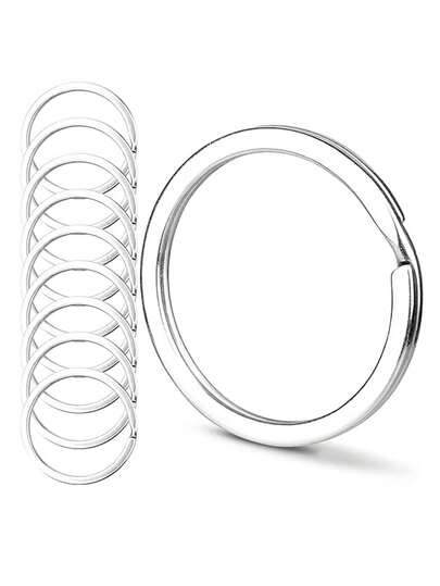 熱銷 10-50個 32mm 加厚鐵製扁平環 耐用金屬鑰匙圈 DIY 鑰匙圈吊飾掛飾珠寶手工配件