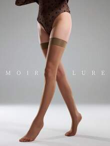 MOIRÉALLURE 1Pair Of Thigh-High Stockings Suitable For Daily Commute, Nightclub And Various Styling Needs - Brown - View 7